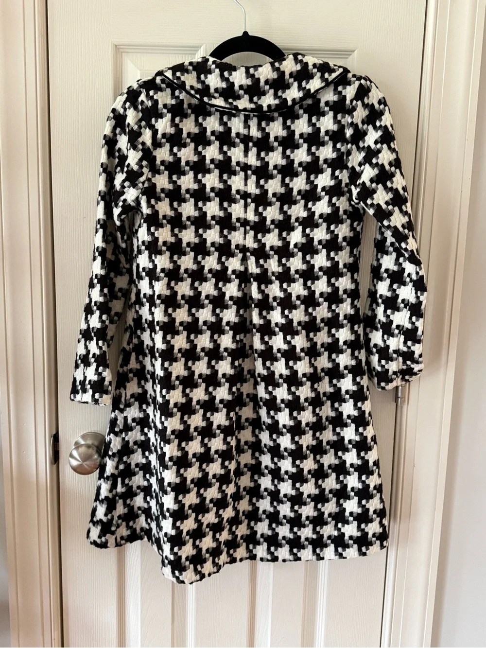 Bonnie Jean Girls Black White Houndstooth Dress Coat Size 12